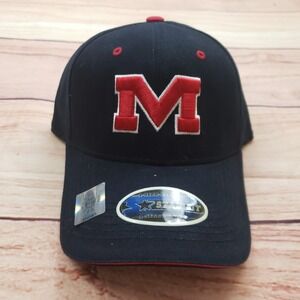 Ole Miss Rebels Hat Cap Fitted Mens One Size Black NCAA Football‎ Starter NEW A3